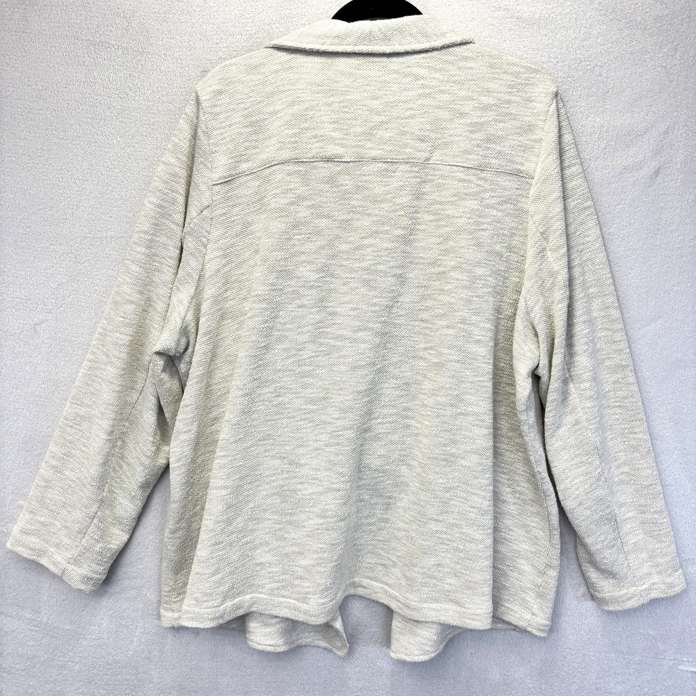 Anthropologie Skies Are Blue Curvy Open Cardigan Sweater 3X Beige Relaxed Knit - Picture 2 of 11
